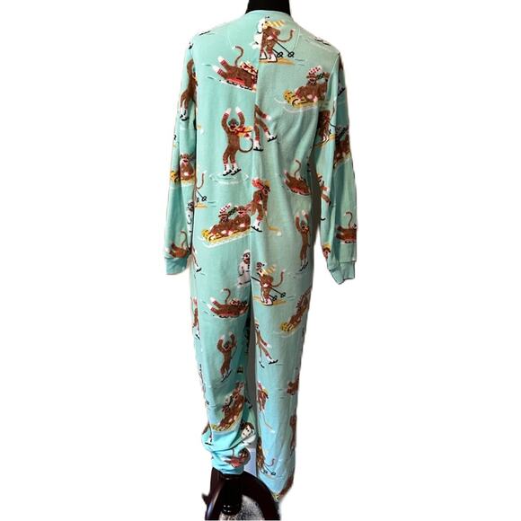 Nick & Nora Fun Monkey Zip-up Sleeper PJ's - Picture 2 of 3